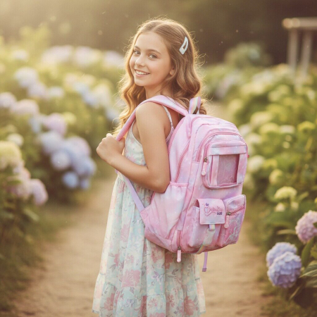 Ghiozdane - Ghiozdan/rucsac pentru scoala sau calatorii ZY-25126roz