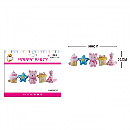 Baloane - Ghirlanda baloane din folie de aluminiu bebelus fetita 100 x 32 cm LM0727