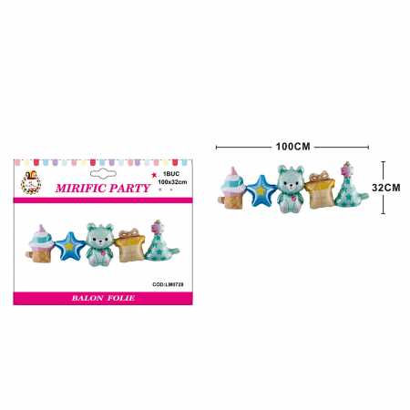 Baloane - Ghirlanda baloane din folie de aluminiu bebelus baietel 100 x 32 cm LM0728