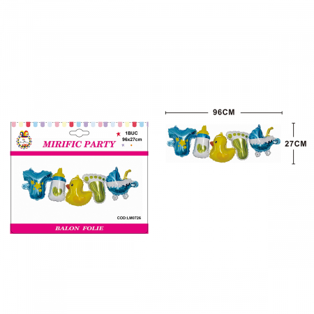 Articole party - Ghirlanda baloane din folie de aluminiu bebelus baietel 96 x 27 cm LM0726