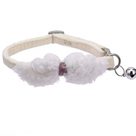 Accesorii animale de companie - Guler reglabil cu papion si clopotel YYP-LL16alb