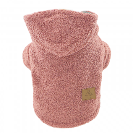 Haine - Hanorac flausat cu gluga XINA2106roz