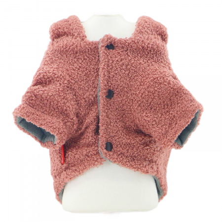 Haine - Hanorac flausat cu gluga XINA2106roz