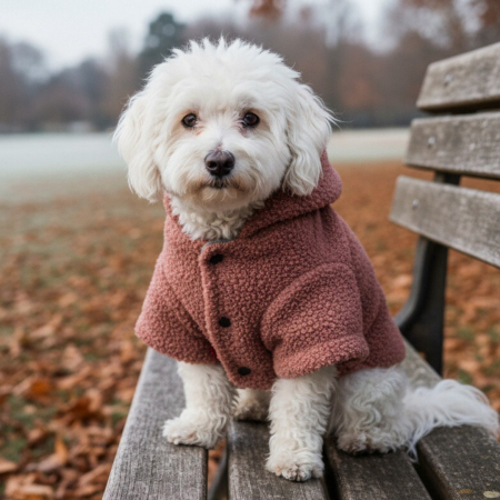 Haine - Hanorac flausat cu gluga XINA2106roz