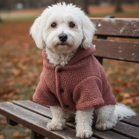 Haine - Hanorac flausat cu gluga XINA2106roz