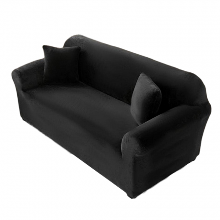 Articole casă - Husa canapea din catifea, pentru 3 persoane, CATI03-3negru