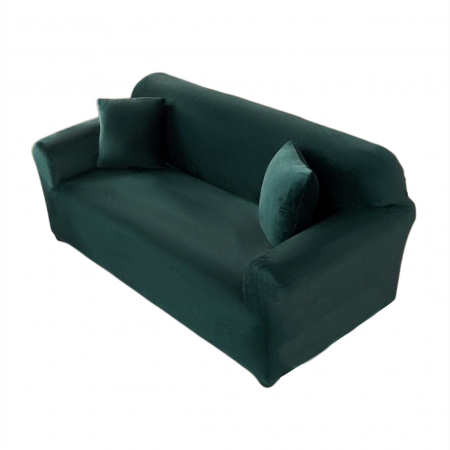 Articole casă - Husa canapea din catifea, pentru 3 persoane, CATI03-3verde
