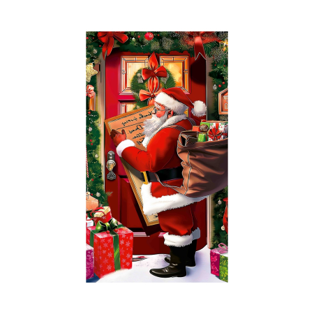 Husa decorativa pentru usa, cu elastic, model Craciun 100 x 220 cm 6220-2538 [1]