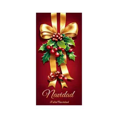 Articole pentru sărbători - Husa decorativa pentru usa, cu elastic, model Craciun 100 x 220 cm 6220-2541