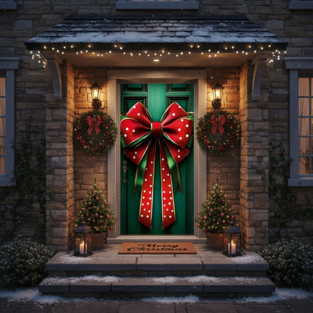 Husa decorativa pentru usa, cu elastic, model Craciun 100 x 220 cm 6220-2536 [6]