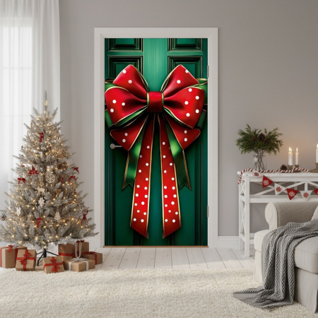 Husa decorativa pentru usa, cu elastic, model Craciun 100 x 220 cm 6220-2536 [3]