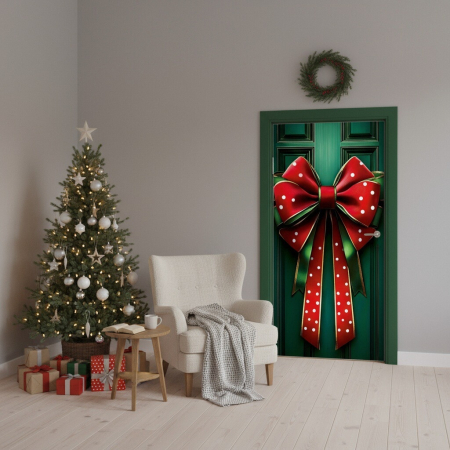 Husa decorativa pentru usa, cu elastic, model Craciun 100 x 220 cm 6220-2536 [5]