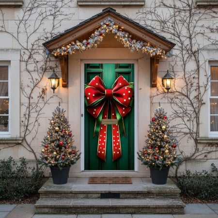 Husa decorativa pentru usa, cu elastic, model Craciun 100 x 220 cm 6220-2536