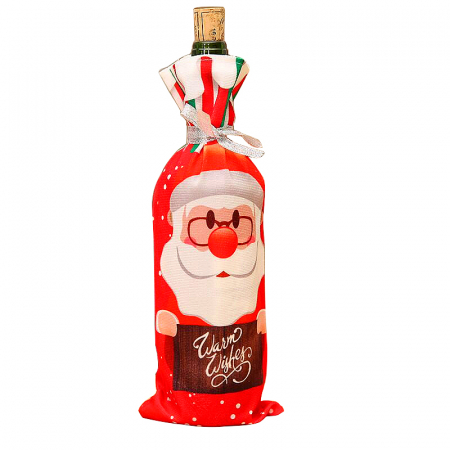 Articole pentru sărbători - Husa pentru sticla de vin, model Craciun HUSA02-1