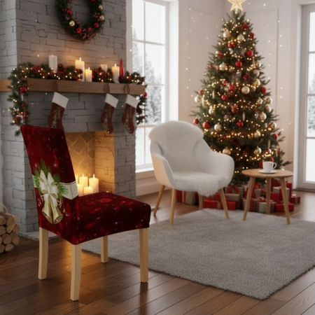 Fețe de masă - husa universale pentru scaun, model Craciun 6220-45