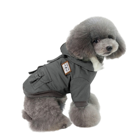 Haine - Jacheta imblanita cu gluga DOG-17gri