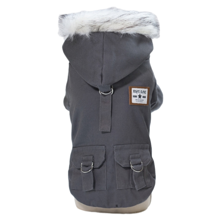 Haine - Jacheta imblanita cu gluga DOG-17gri