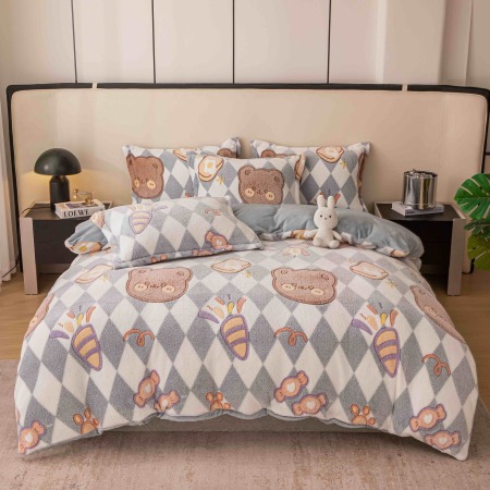 Lenjerii de pat single - Lenjerie cocolino de pat single 4 piese CO-12