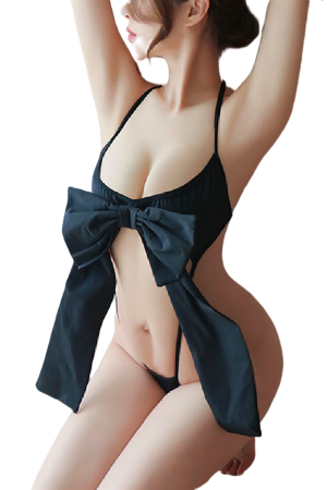 Body-uri - Set lenjerie erotica, body cu fundita yml1329negru