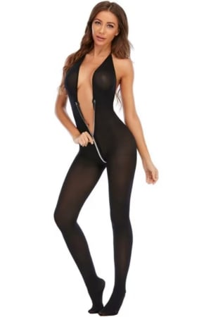 Lenjerie damă - Lenjerie erotica tip bodystocking cu fermoar YML-037