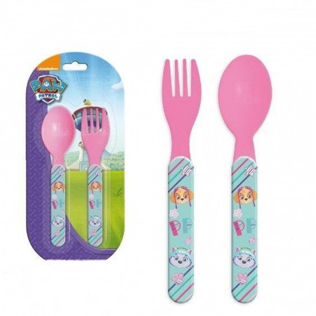 Accesorii și veselă - Set 2 tacamuri plastic Patrula catelusilor LQ0045