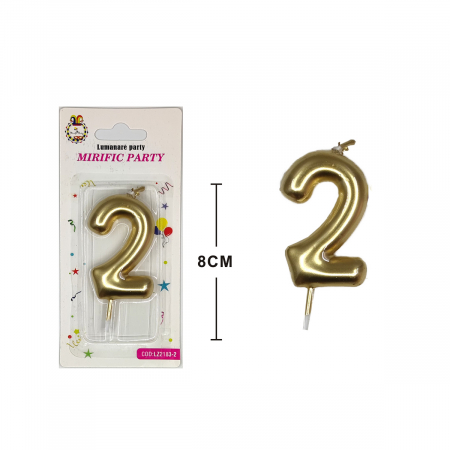 Accesorii party - Lumanare aniversara pentru tort 8 cm LZ2183