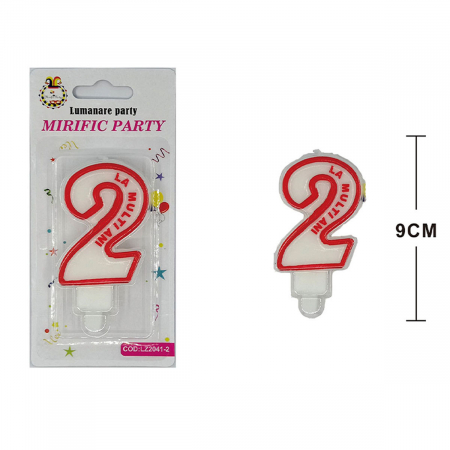 Articole party - Lumanare aniversara pentru tort 9 cm LZ2041