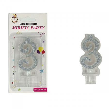 Articole party - Lumanare aniversara pentru tort 9 cm LZ2081