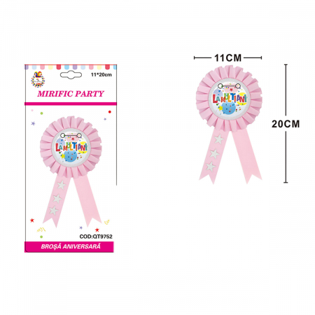 Accesorii party - Brosa aniversara ' La multi ani ' 20 x 11 cm QT9752