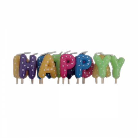 Lumânări tort - Set 13 lumanari aniversare pentru tort ' Happy Birthday ' 5 cm LZ2553