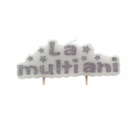 Lumânări tort - Lumanare aniversara pentru tort cu stelute ' La multi ani ' LZ2631