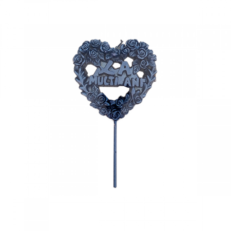Articole party - Lumanare aniversara pentru tort forma inima ' La multi ani ' 13 cm LZ2645