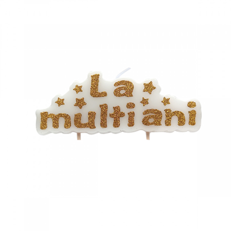 Accesorii party - Lumanare aniversara pentru tort cu stelute ' La multi ani ' LZ2630