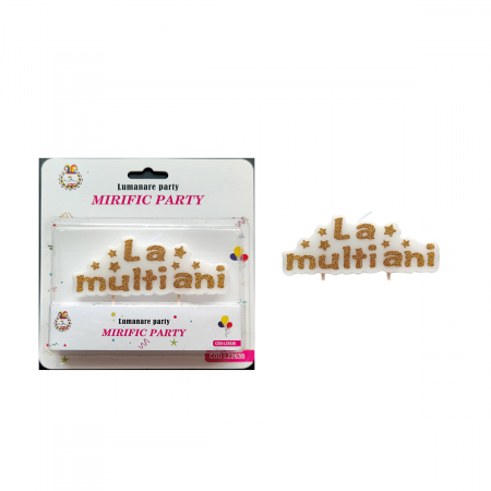 Accesorii party - Lumanare aniversara pentru tort cu stelute ' La multi ani ' LZ2630