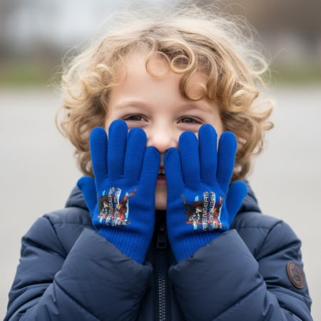 Mânuși - Manusi tricotate „ Avengers ” HQ4303albastru inchis