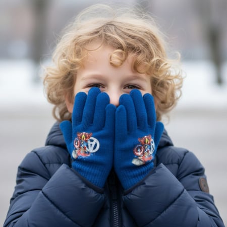 Mânuși - Manusi tricotate „ Avengers ” HQ4303bleumarin