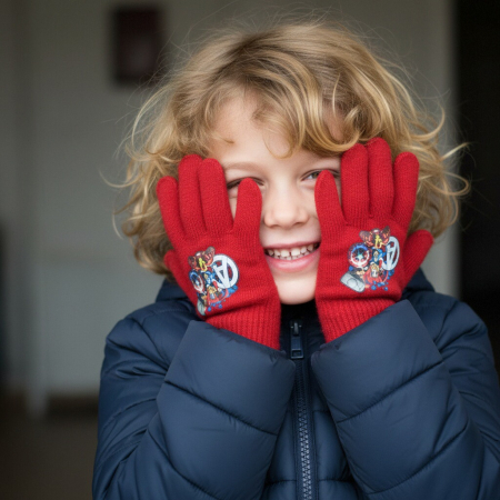 Copii - Manusi tricotate „ Avengers ” HQ4303visiniu