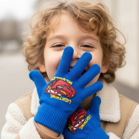 Mânuși - Manusi tricotate „ Cars ” NH4098bleumarin