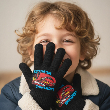 Mânuși - Manusi tricotate „ Cars ” NH4098negru