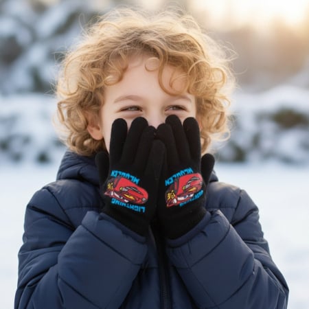 Mânuși - Manusi tricotate „ Cars ” NH4098negru