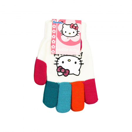 Mânuși - Manusi tricotate ' Hello Kitty ' HM4059alb