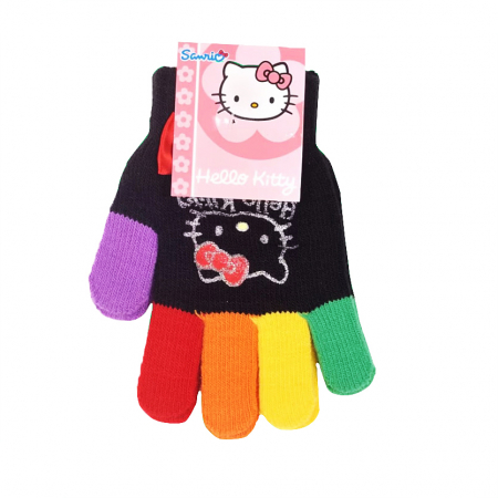 Mânuși - Manusi tricotate ' Hello Kitty ' HM4059negru