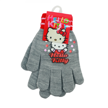 Mânuși - Manusi tricotate „ Hello Kitty ” HO4217gri