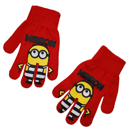 Accesorii copii - Manusi tricotate „ Minions ” HQ4307rosu