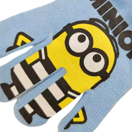 Mânuși - Manusi tricotate „ Minions ” HQ4307albastru deschis