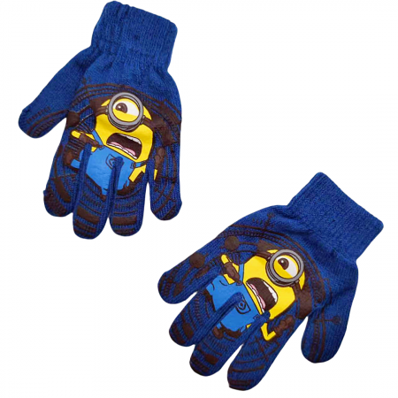 Accesorii copii - Manusi tricotate „ Minions ” HQ4307bleumarin
