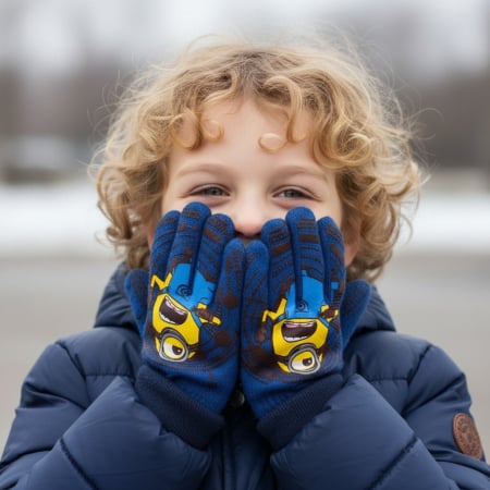 Mânuși - Manusi tricotate „ Minions ” HQ4307bleumarin