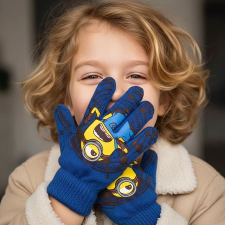 Mânuși - Manusi tricotate „ Minions ” HQ4307bleumarin