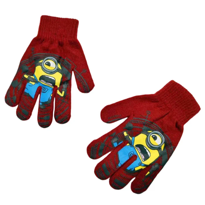 Accesorii copii - Manusi tricotate „ Minions ” HQ4307visiniu