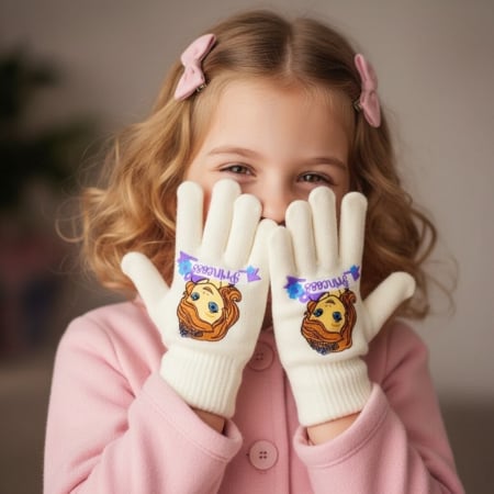 Mânuși - Manusi tricotate „ Sofia ” HO4299alb